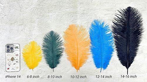 Miniatura 5 de Piokio 40 plumas de avestruz rojo natural de 10-12 pulgadas a granel para centros de mesa de fiesta de boda, decoraciones de Gatsby