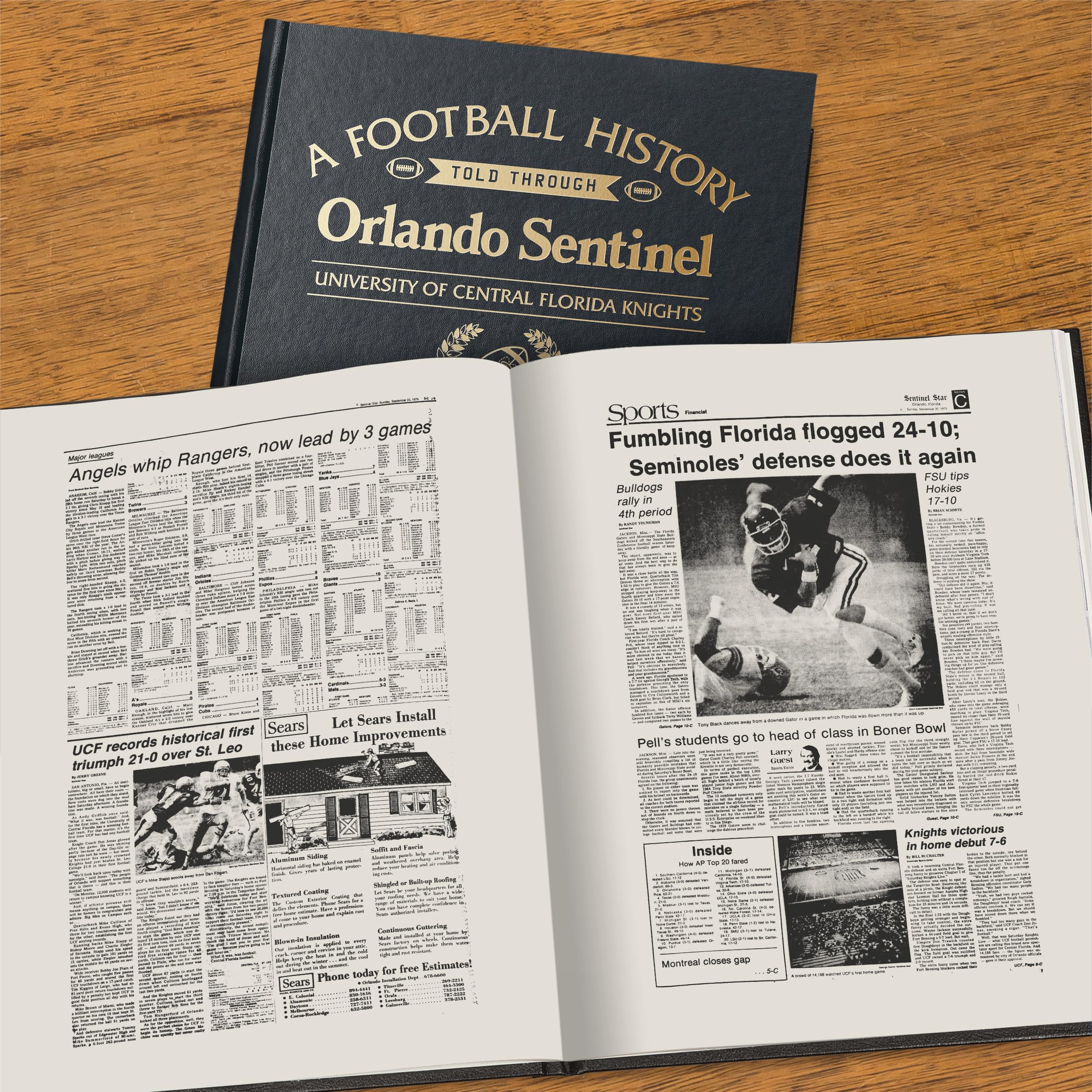 Signature Gifts Florida College Football - Libro de historia de periódicos personalizado, tamaño A3, tapa dura de lujo, para fanáticos del fútbol universitario, alumnos, regalo de recuerdo para