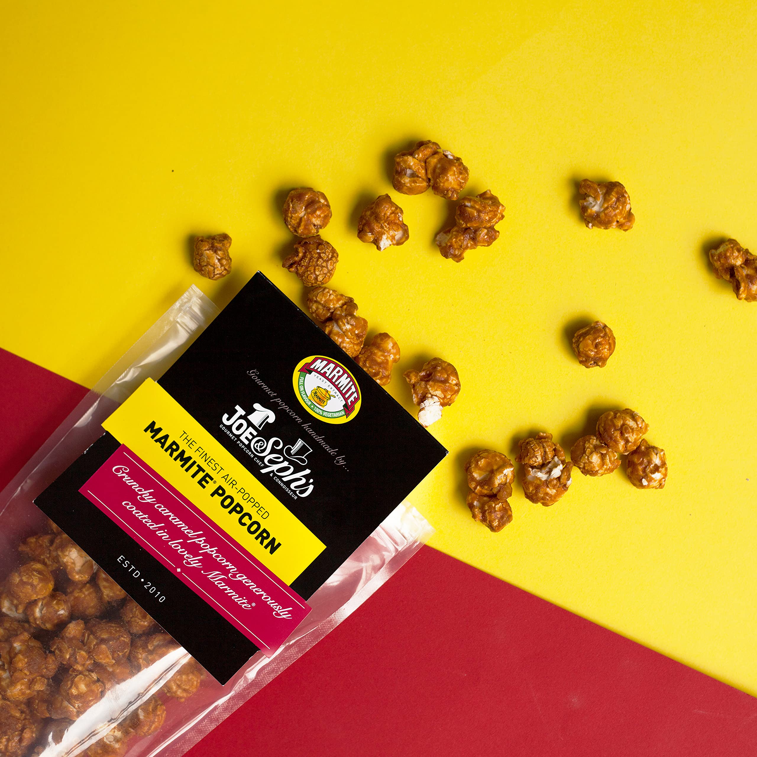 Joe & Seph's - Karmelowy popcorn o smaku garnka | Ręcznie robione w Wielkiej Brytanii z Garnkiem | Wegetariański | 100% naturalnych składników - 4 x 80 g