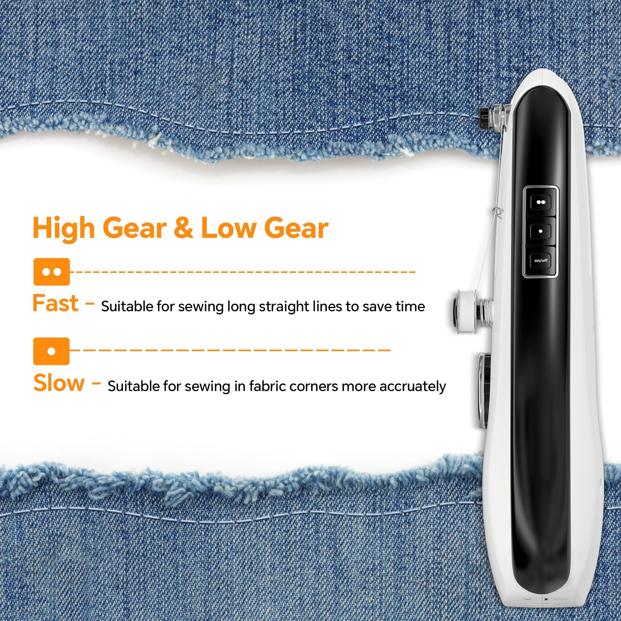 Handheld Sewing Machine Heavy Duty & Portable, 2-Speed Mini Sewing Machine with Sewing Kit & Storage Bag for Beginners, Adults, DIY, Home, Travel, Quick Clothing Repairs — view 4