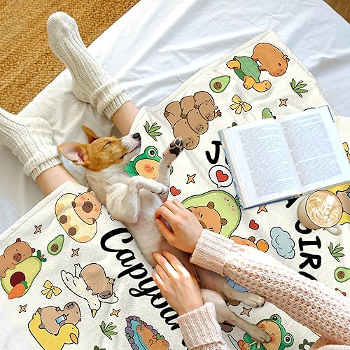 Miniatura 4 de Capybara - Manta de franela cálida con temática de Capibaras para amantes de Capybara, para amantes de Capybara, niñas, niños, mujeres, niños y