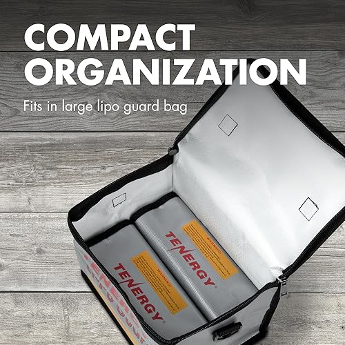 Miniatura 17 de Tenergy Bolsa ignífuga de Lipo con cremallera para cargar y almacenar paquetes de baterías Lipo, 8.5 x 6.5 x 5.7 pulgadas