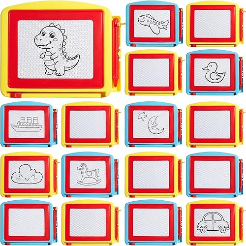 Tinlade Paquete de 24 mini pizarras magnéticas de dibujo para niños, pequeños bocetos borrables, bloc de dibujo a granel para niños y niñas, regalos