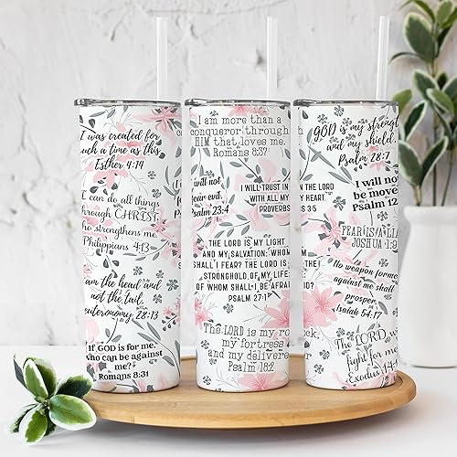 Miniatura 3 de YouNique Designs Vasos cristianos para mujer con tapa y pajita, 20 onzas, regalos cristianos para mujeres, regalos religiosos para mujeres, taza de