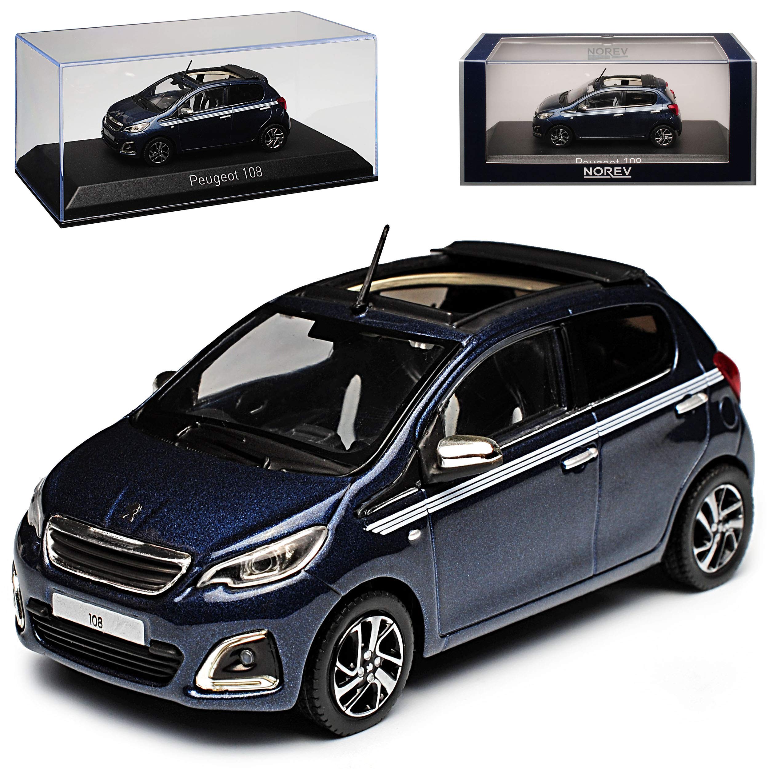 Peug. 108 Top! Smalt Blau Grau Ab 2014 1/43 Norev Modell Auto