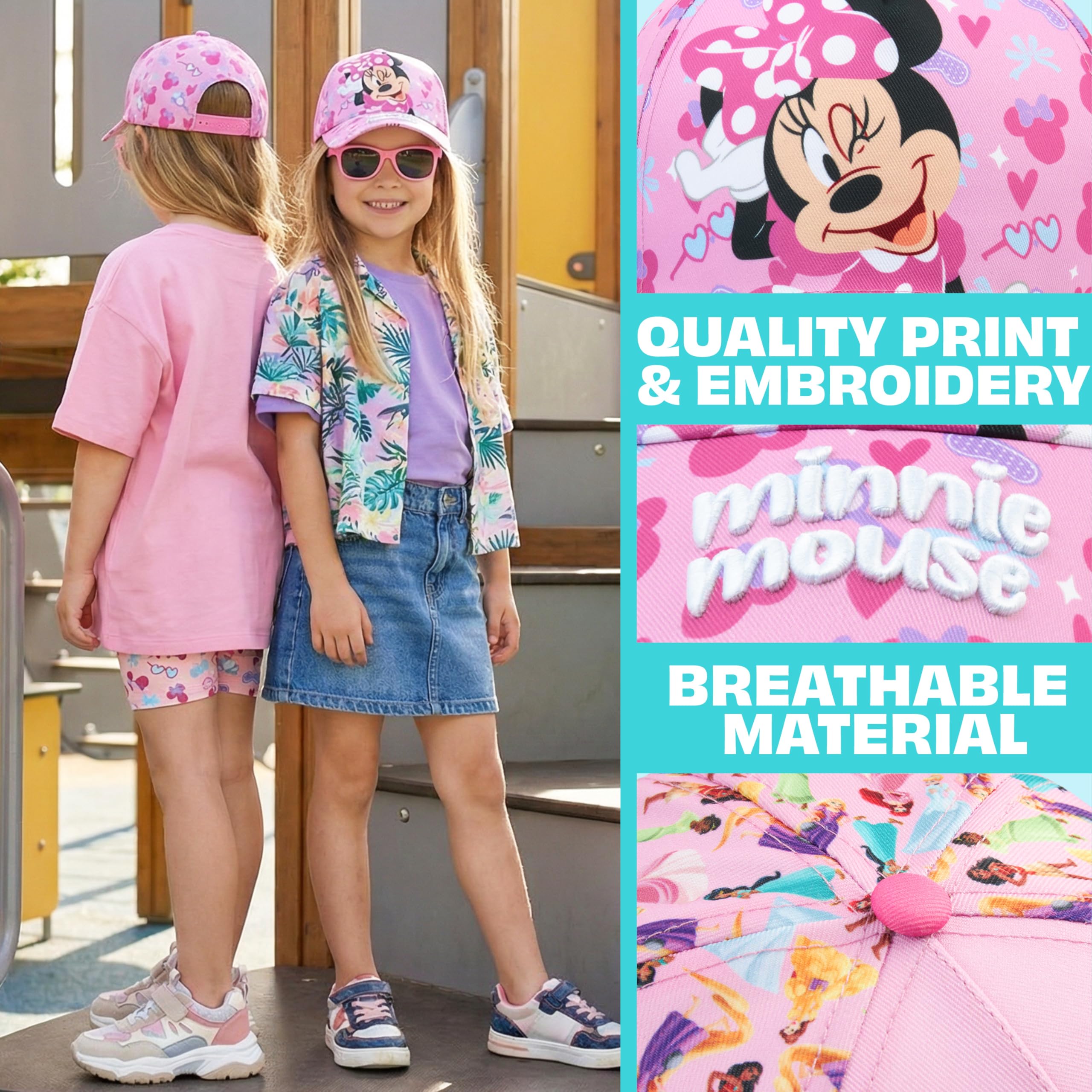 Gorra Niña con Gafas de Sol UV400 y Coletero Set Patrulla Canina Frozen Princesas Disney Minnie Mouse Barrio Sesamo