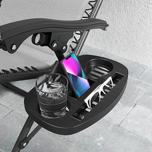 Miniatura 9 de Outsunny Juego de 2 sillas de gravedad cero, sillas reclinables plegables de gravedad cero, sillas de salón para exteriores con cojín, reposacabezas