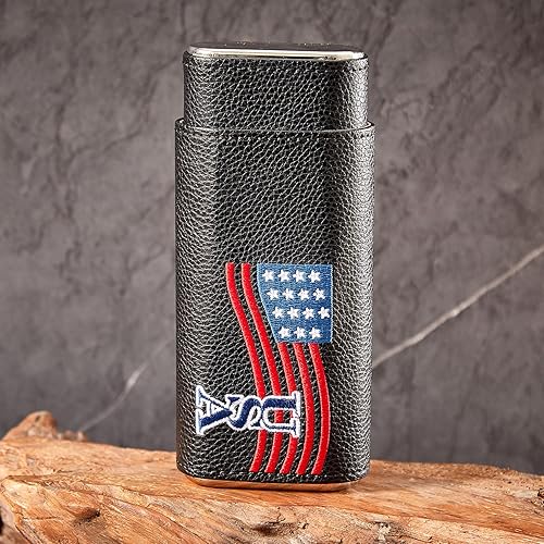 Miniatura 6 de Kit de humidor de viaje para cigarros, accesorios de cuero para cigarros con funda forrada de cedro para una frescura óptima, juego de regalo para