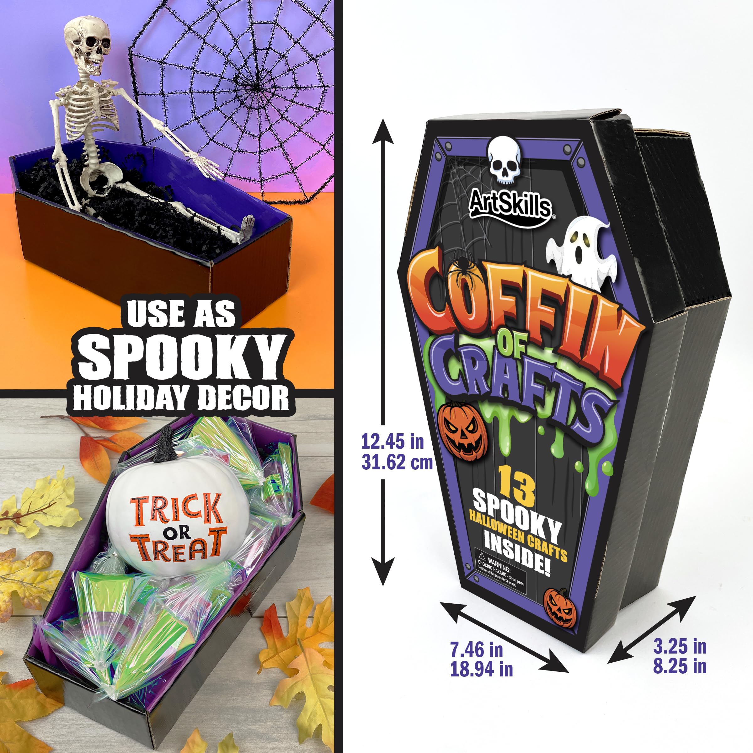 Coffin Of Crafts Calendario dell'Avvento di Halloween 2026 - Artigianato di Halloween per bambini | 13 Spooky Crafts - Kit di decorazioni artistiche per Halloween, per ragazzi e ragazze