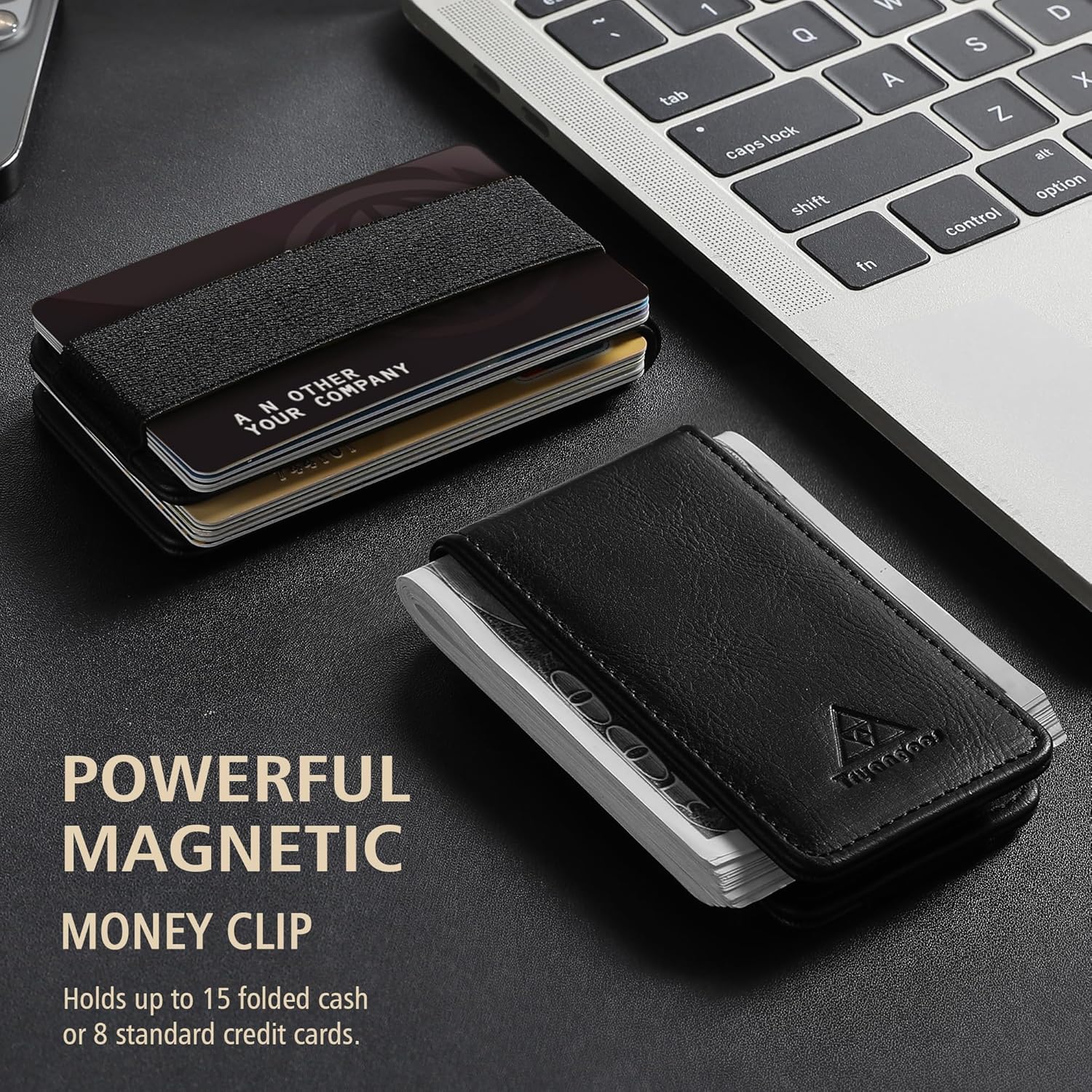 Magnetic Money Clip for Men Leather Money Clip with elastic band Slim Money Clip Holds 5 credit card and10 Bills - Image 7