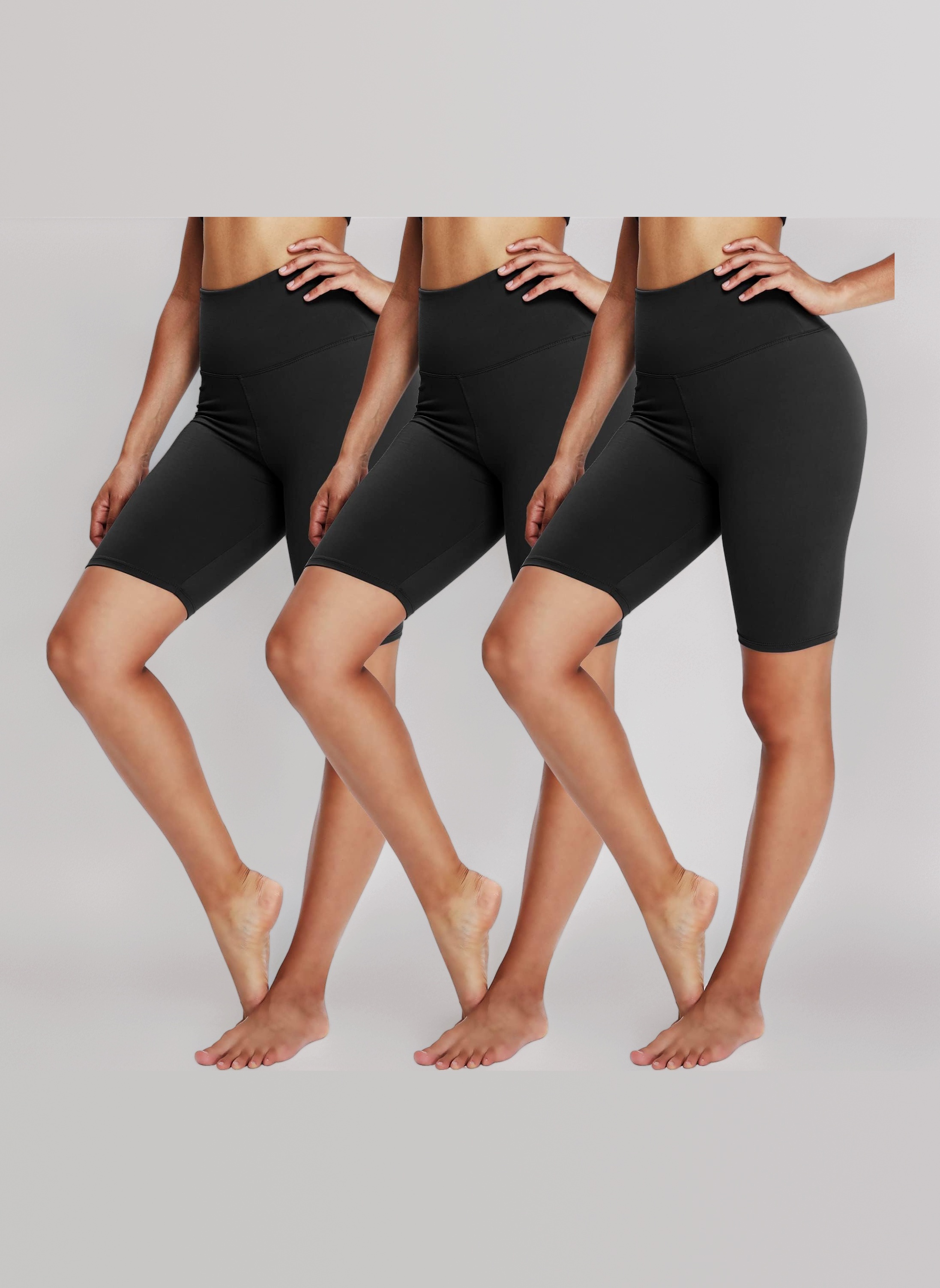 YOLIX 3 Pack Buttery Soft Biker Shorts for Women – 8' High Waisted Yoga Workout Athletic Sports Shorts