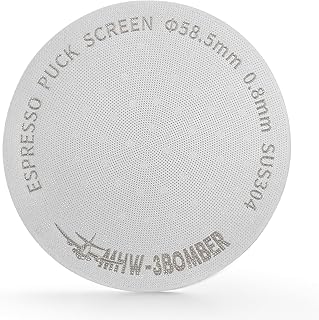 MHW-3BOMBER 58.5mm Espresso Puck Screen with Round Hole Espresso Filter 0.8mm Thickness Stainless Steel Coffee Reusable Filter for Bottomless Portafilter Filter Basket FG5590-OS
