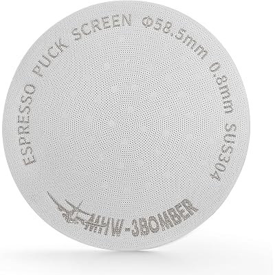 MHW-3BOMBER 58.5mm Espresso Puck Screen, 0.8mm Dual-Layer Stainless Steel Filter, Even Extraction & Cleaner Group Head, Fits 58mm Portafilter Basket, FG5590