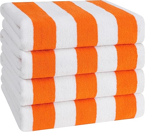 Miniatura 1 de American Soft Linen Toallas de playa de 30 x 60 pulgadas, paquete de 4 toallas de piscina de 100 % algodón, toallas de playa de gran tamaño, suaves