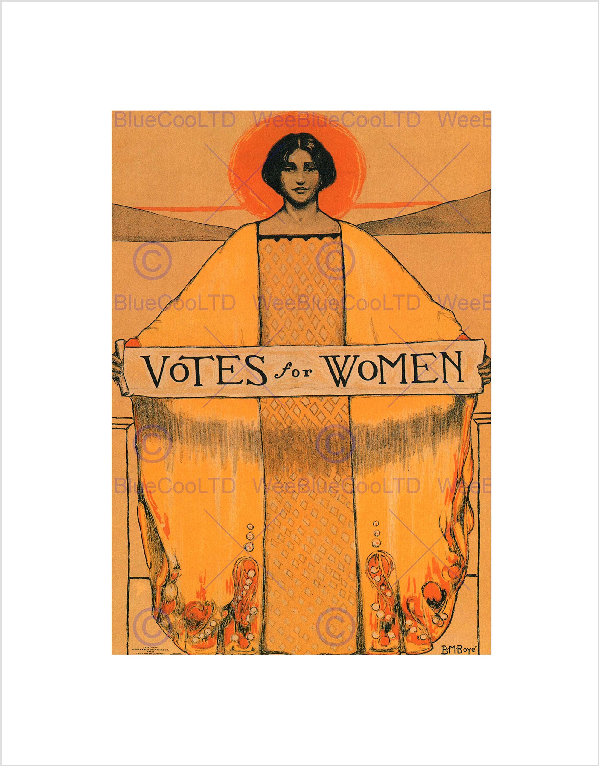Wee Blue Coo POLITICAL SUFFRAGE WOMEN VOTES VINTAGE ADVERT BLACK FRAMED ART PRINT B12X1095