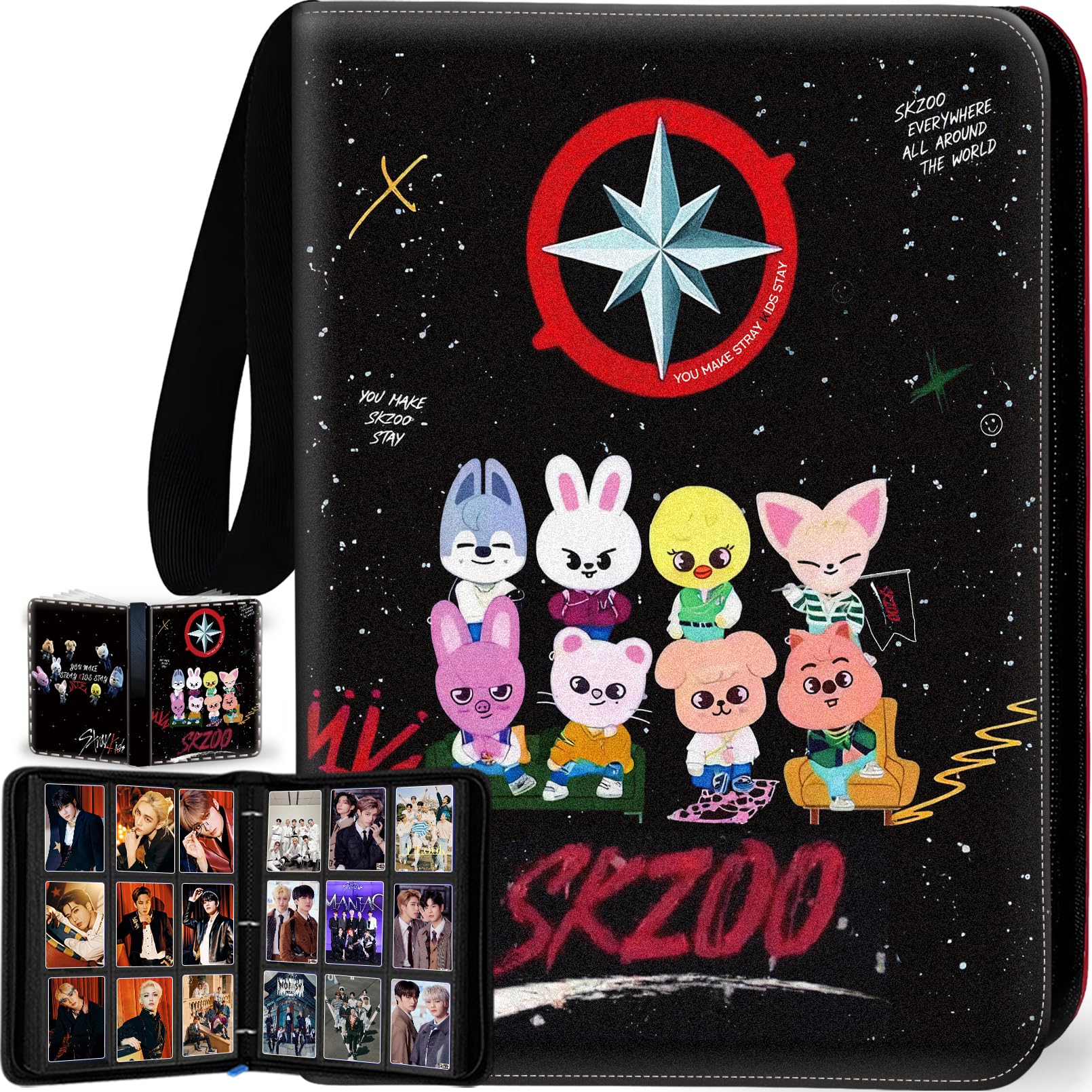 Cadeaux pour fans errants avec le grand classeur Stray Photocards 1008 places