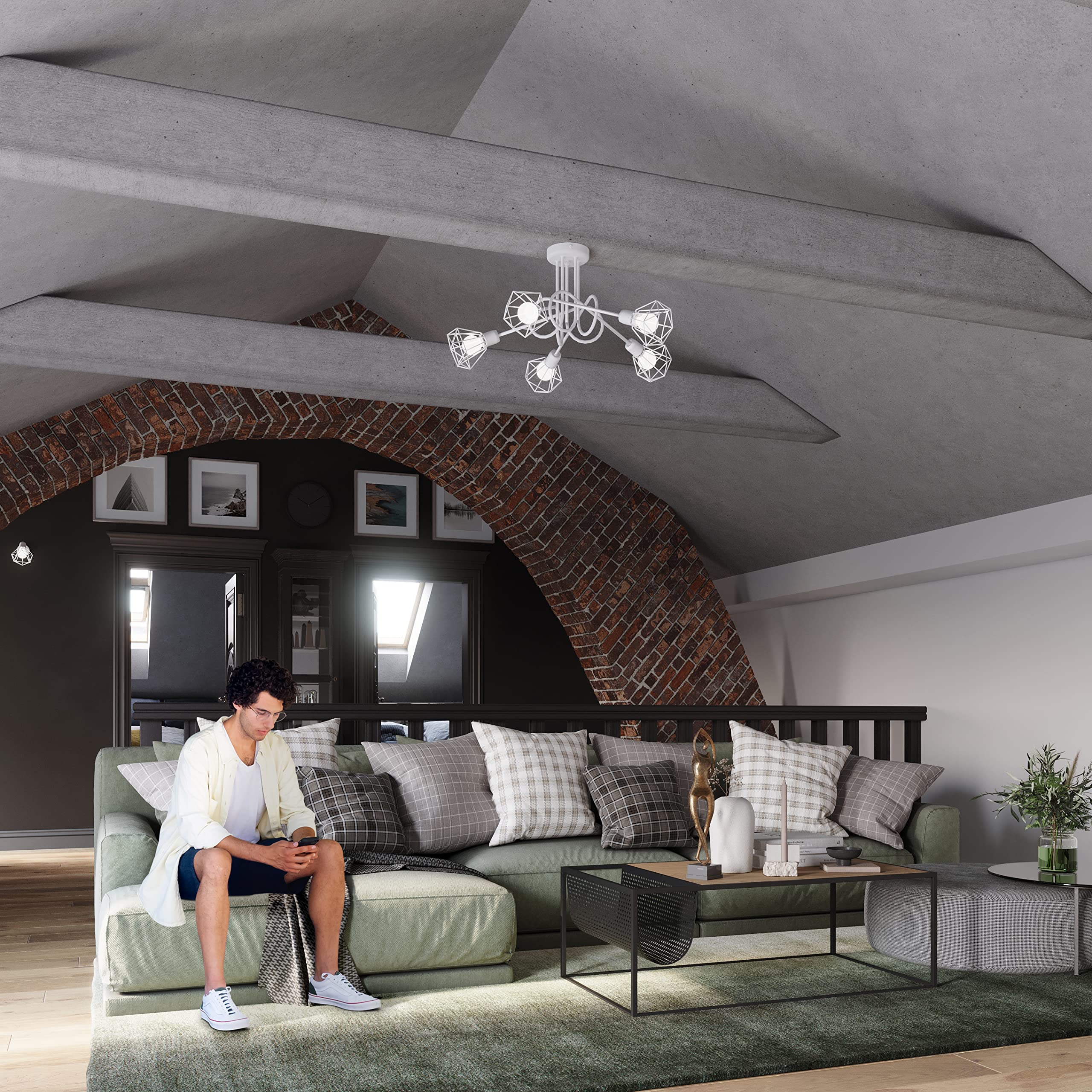 Sollux Lámpara de techo Led - Plafón salón - Lámparas de techo Led - Lámparas salón - Bombilla no incluida - Plafón salón ARTEMIS 3 Blanco - Casquillo E14