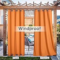 Vista 161 de NICETOWN Cortinas grises para exteriores para patio, impermeables, 2 paneles, resistentes al viento, a prueba de óxido, ojales superiores e