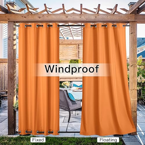 Miniatura 4 de NICETOWN Cortinas para exteriores, 2 paneles  110 pulgadas de ancho por 95 pulgadas de largo para patio, impermeables, con aislamiento térmico,