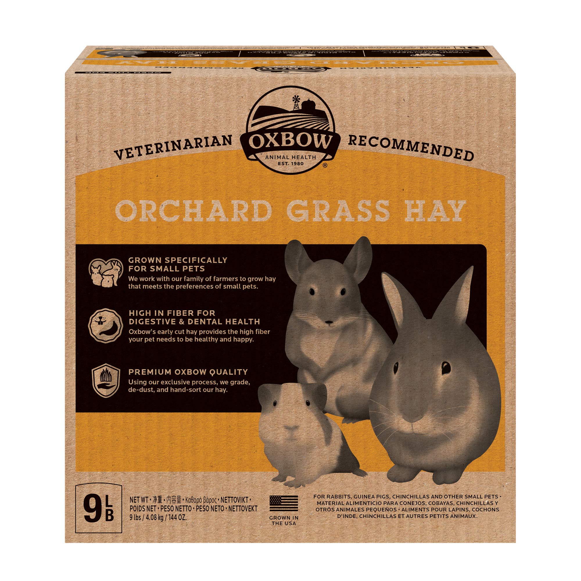 Oxbow Animal Health Orchard Grass Hay - All Natural Grass Hay for Chinchillas, Rabbits, Guinea Pigs, Hamsters & Gerbils
