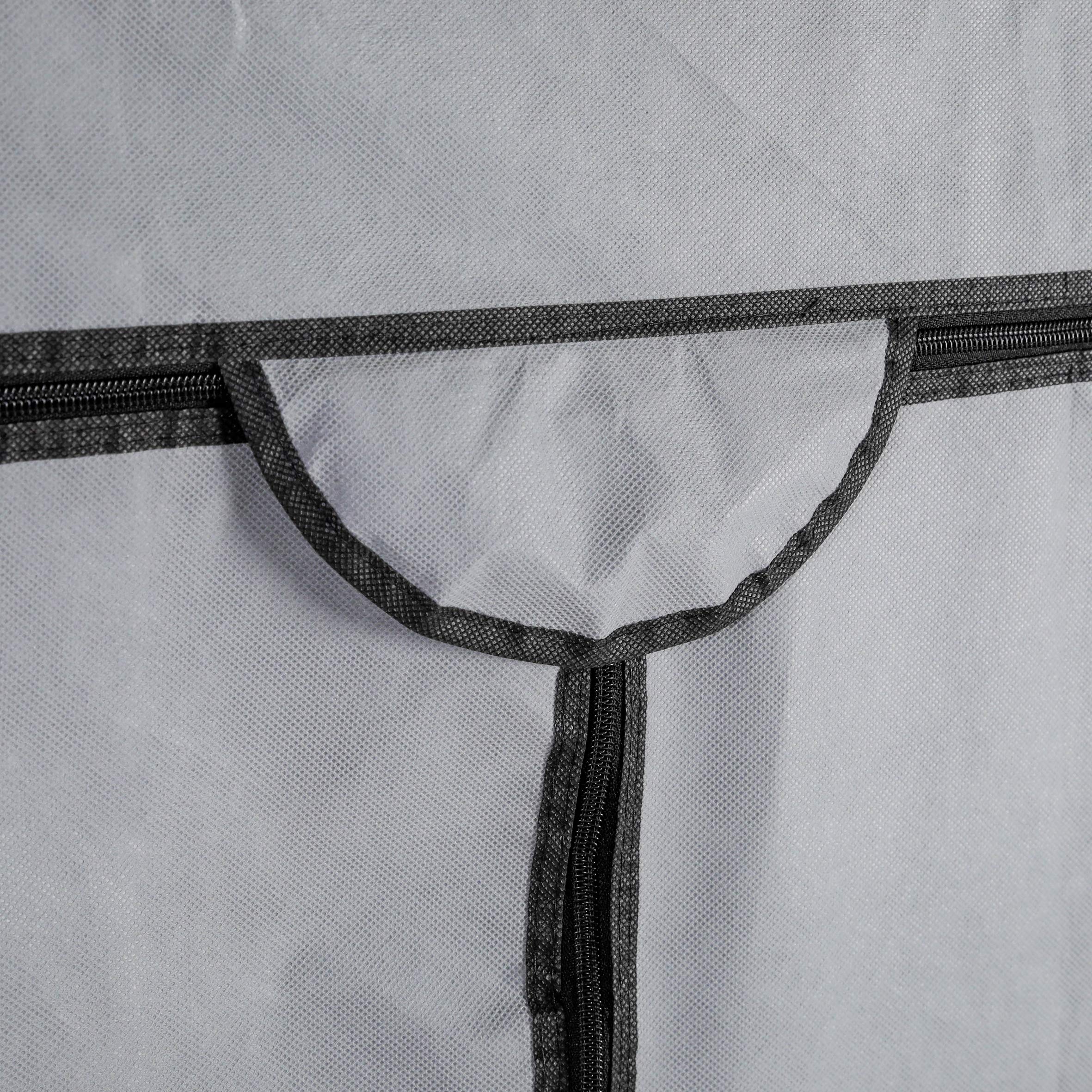 axentia Stoffschrank, ca. 75 x 150 x 50 cm, Grau-schwarz