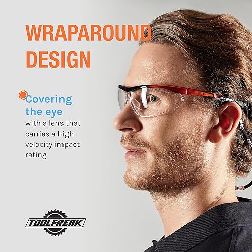 Miniatura 4 de ToolFreak Gafas de seguridad - Protección UV y contra impactos ANSI z87.1 clasificada (Agente)