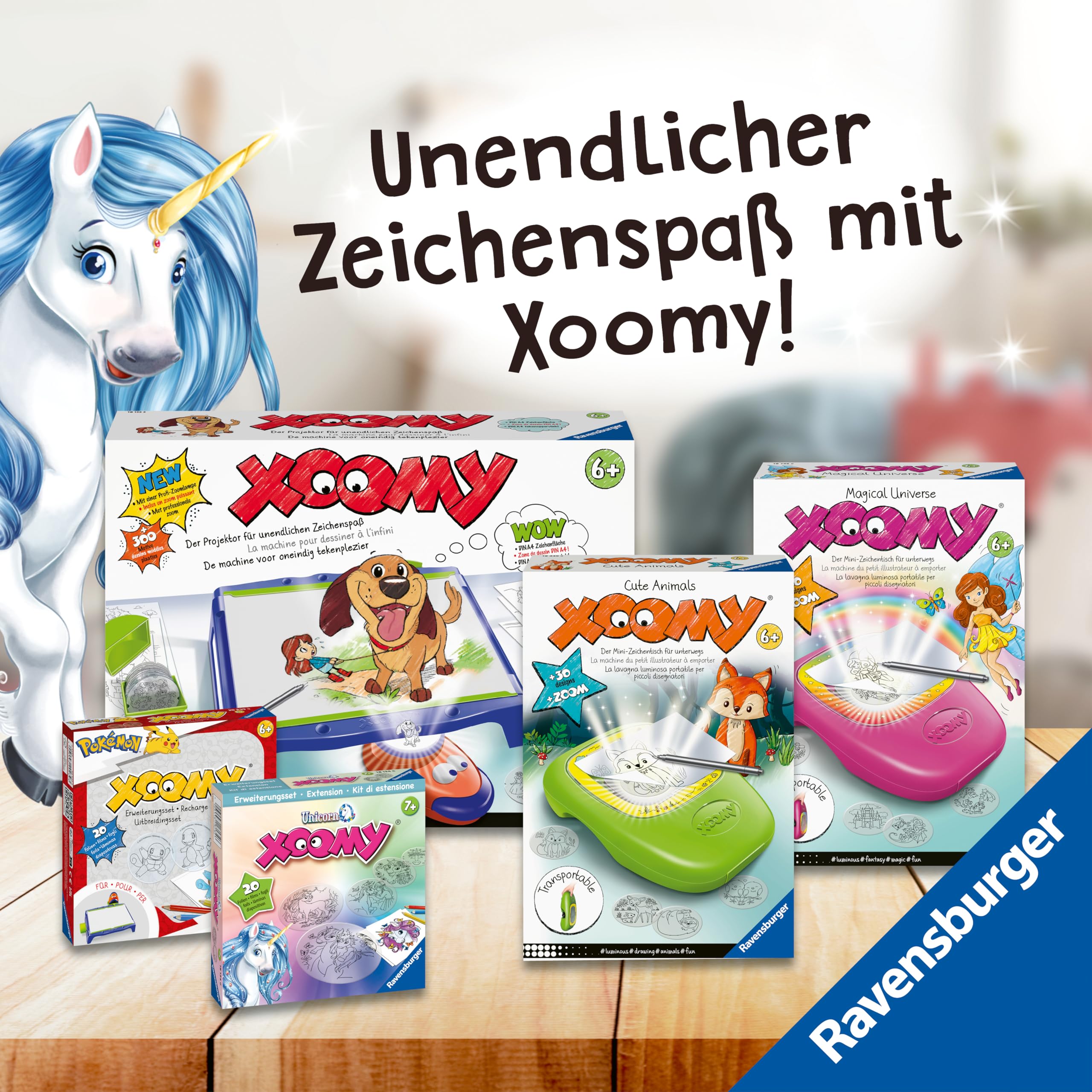 Ravensburger Xoomy Midi Magical Universe - Projektor zum Zeichnen toller Motive für Kinder ab 6 Jahren, kreatives Zeichnen und Malen für Mädchen und Jungen - 18146