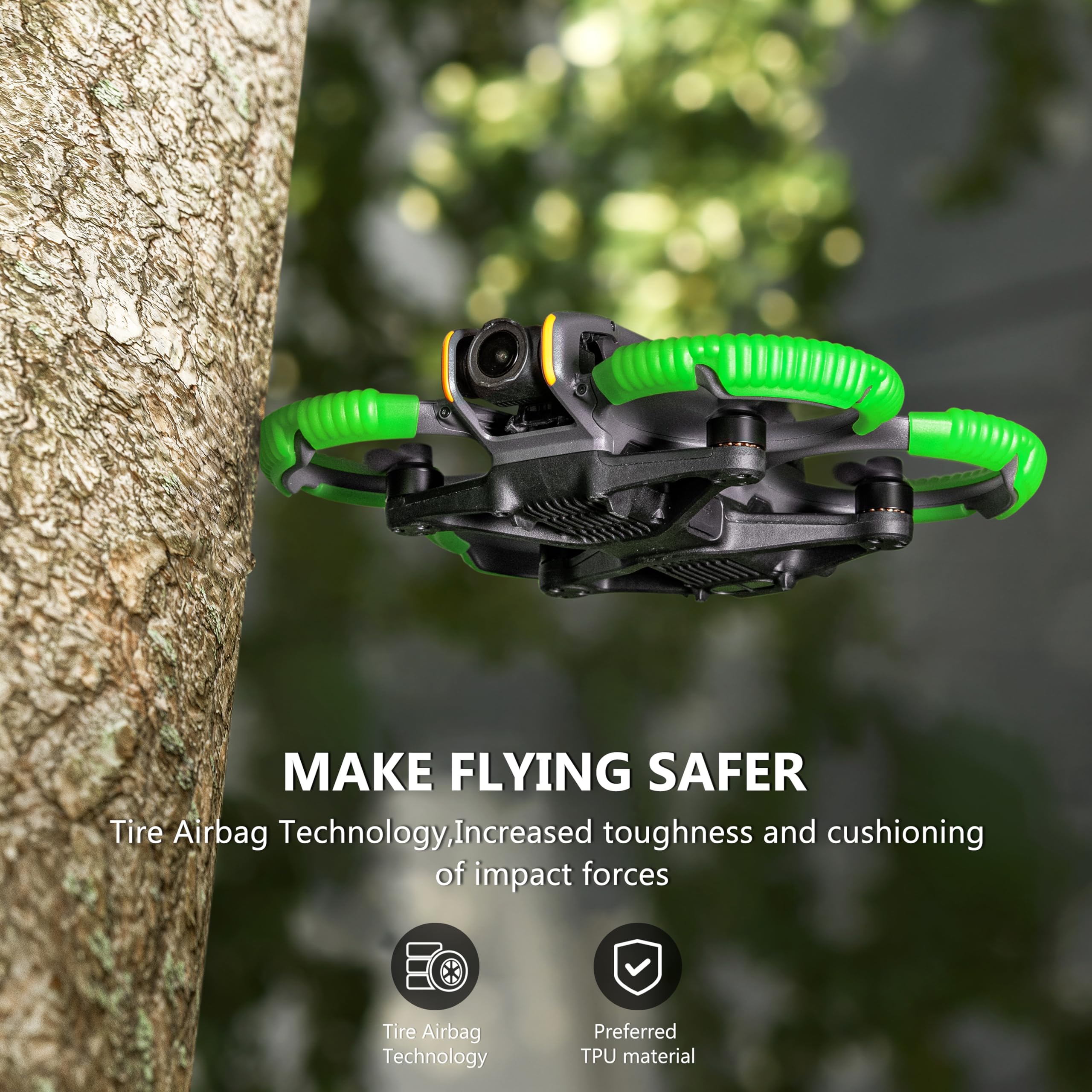 STARTRC avata 2 protecteur d'hélice pour DJI avata 2 drone protection Bumper pour DJI avata 2 fly more combo accessoires anticollision protecteur de prop antichoc （vert）
