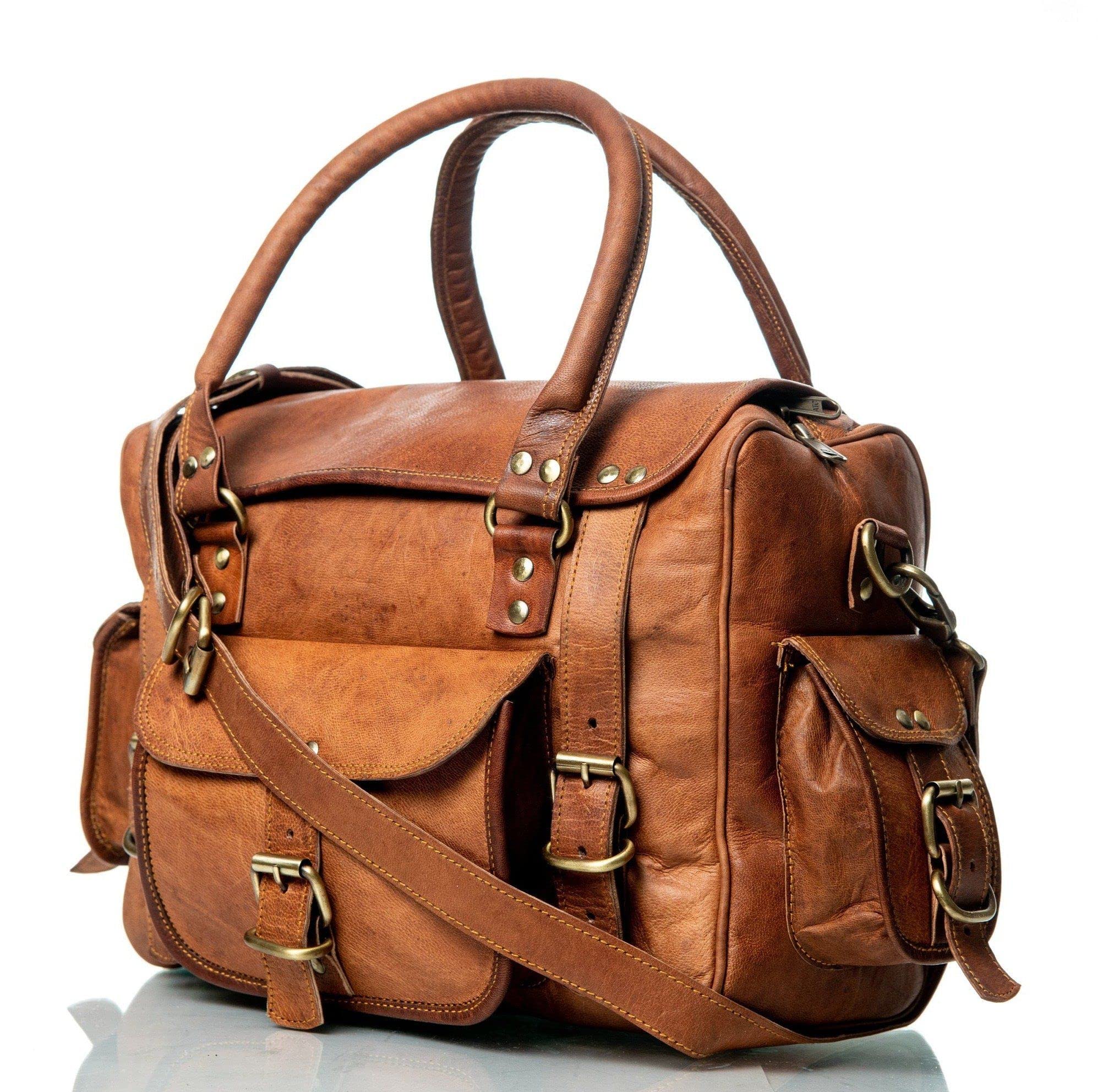 Walker Leather Crossbody Office Travel Bag For Men Women 16" Large | Ideal Gift-image-26