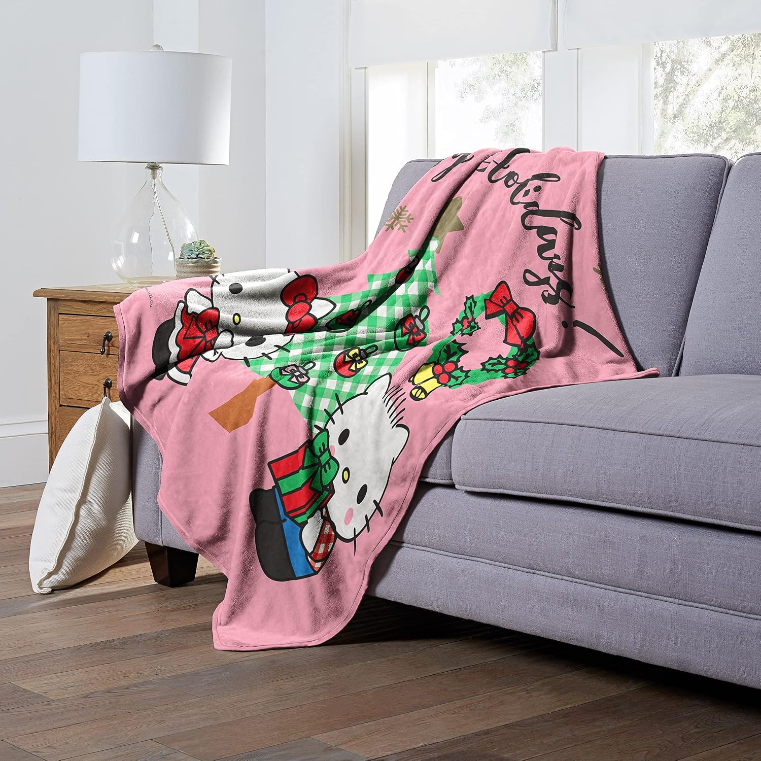 Northwest Hello Kitty Silk Touch Throw Blanket, 50" x 60", Mistletoe