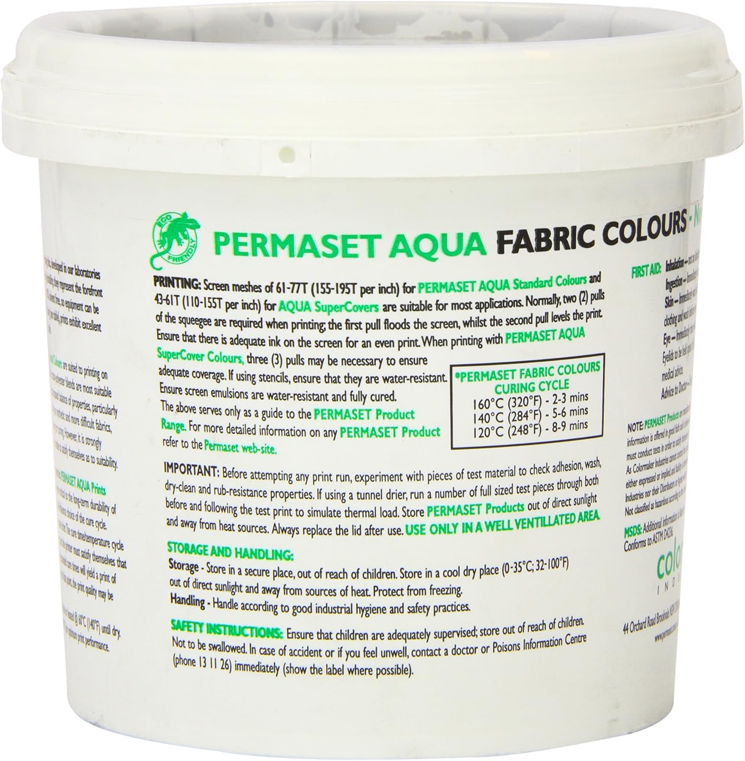 Permaset Aqua Standard 1 Litre Bright Silver - Screen Printing Ink for Fabric - Ideal Screen Printing Kit for Home Office, Starter Kit, Fabric Paint, Screen Printer and Other Fabric Ink