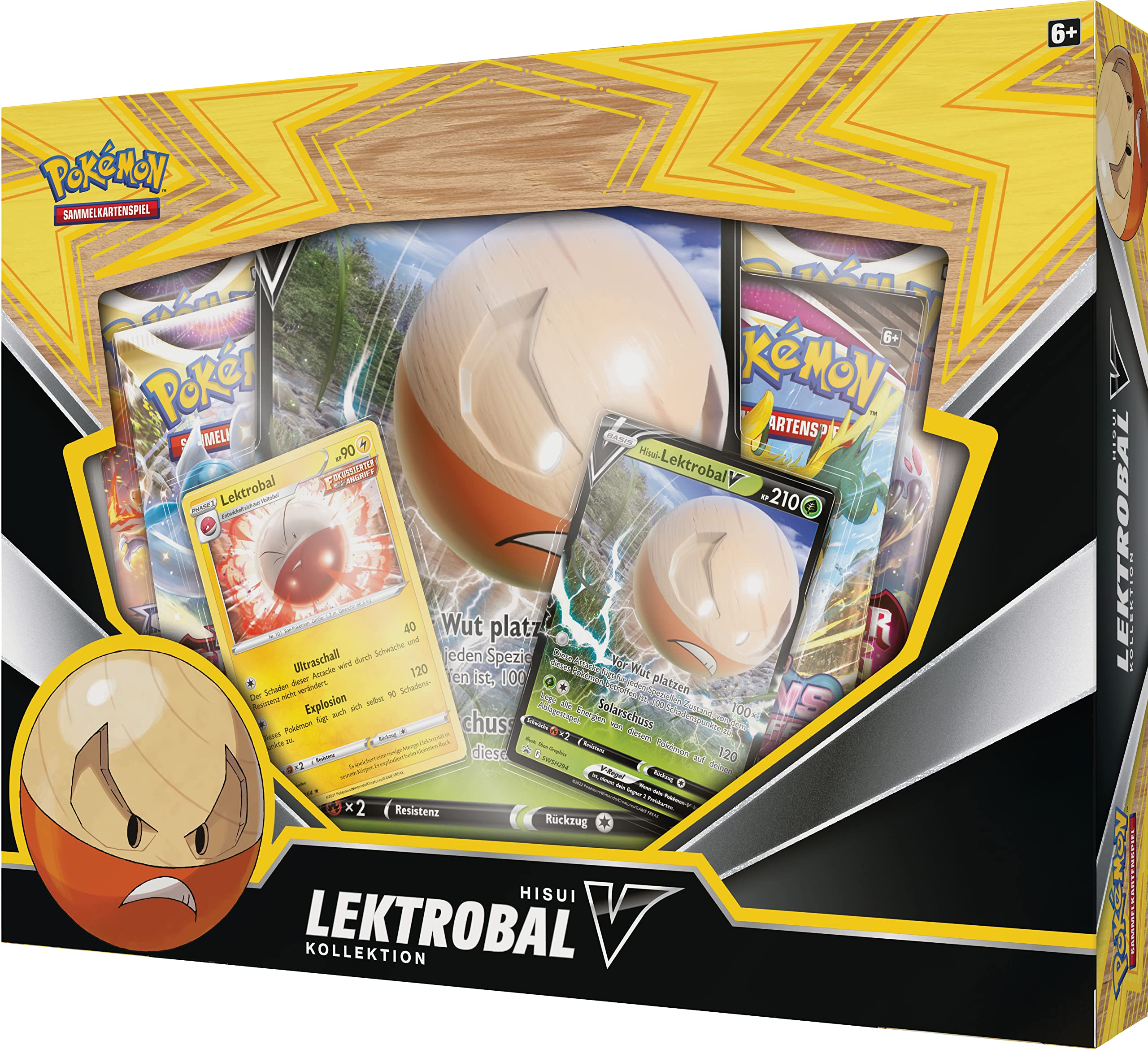 Pokémon-Sammelkartenspiel: Kollektion Hisui-Lektrobal-V (2 holografische Promokarten, 1 überdimentionale holografische Karte & 4 Boosterpacks)