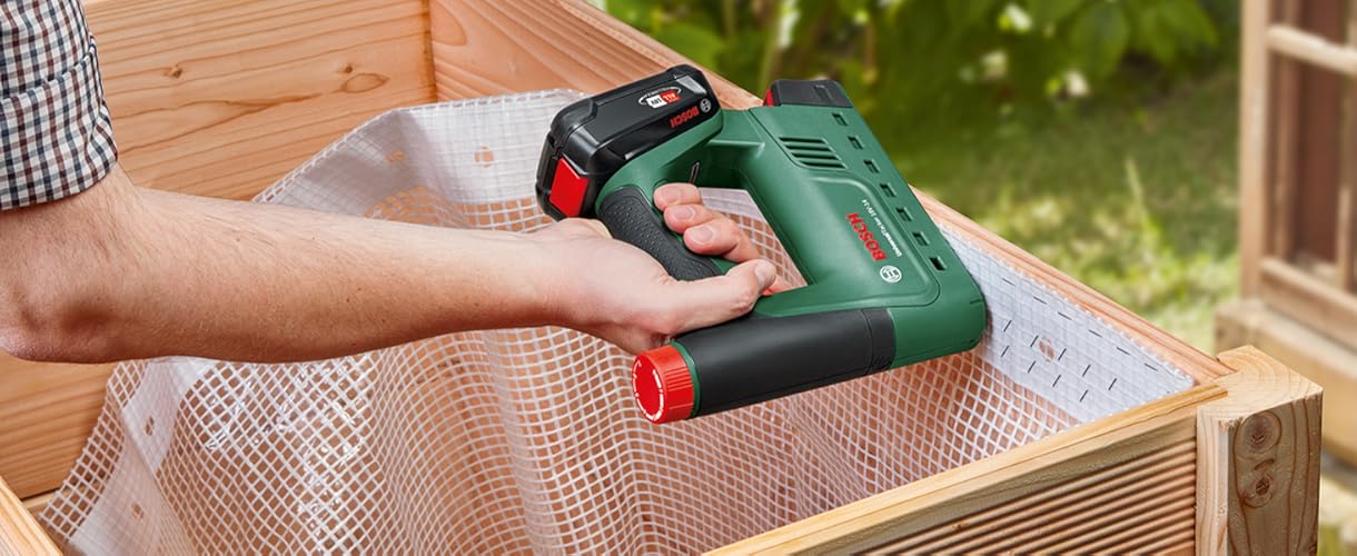 Bild 6 - Bosch Akku-Tacker UniversalTacker 18V-14 (Tackern/heften in Weich-und Hartholz; für Klammern und Nägel; Schnellfeuermodus; 18 Volt System; mit 1000 Feindrahtklammern; ohne Akku)