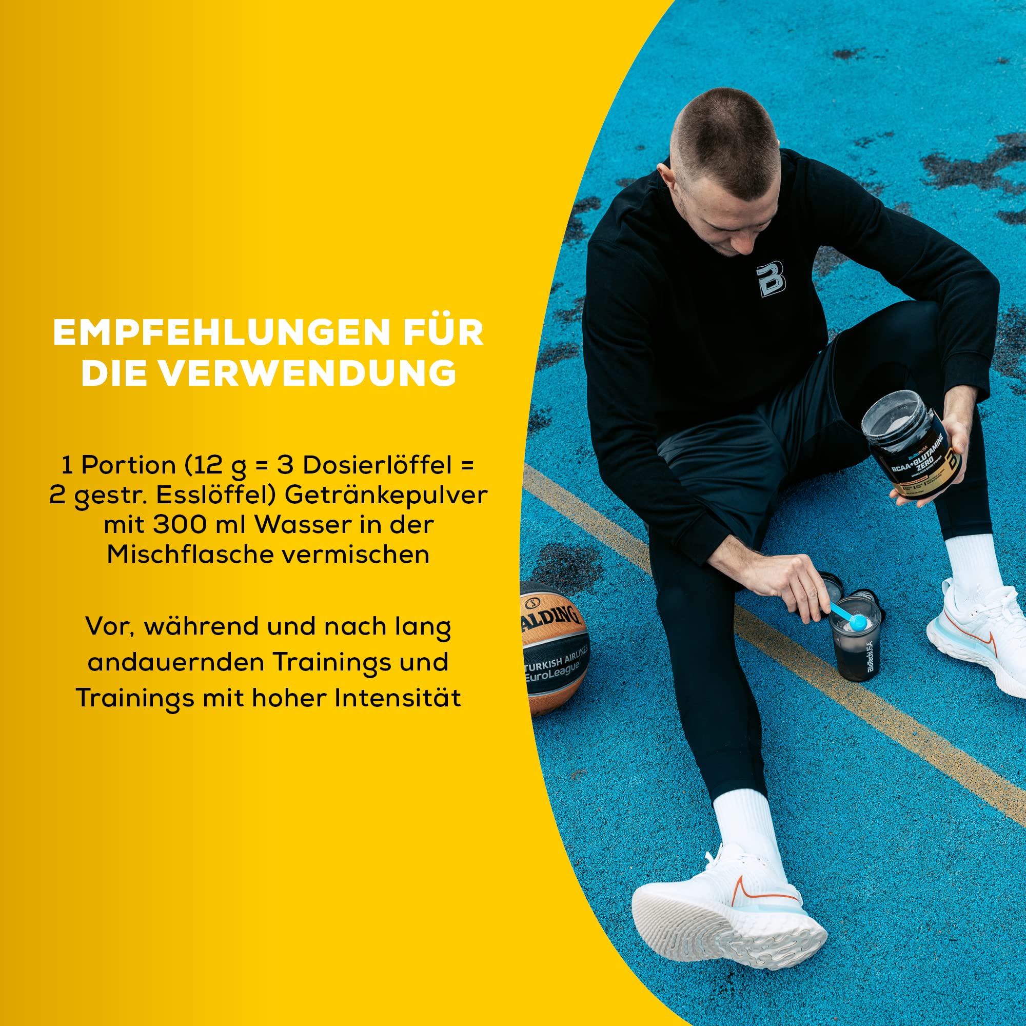BioTechUSA BCAA+Glutamine Zero | BCAA mit L-Glutamin im Verhältnis 1:1