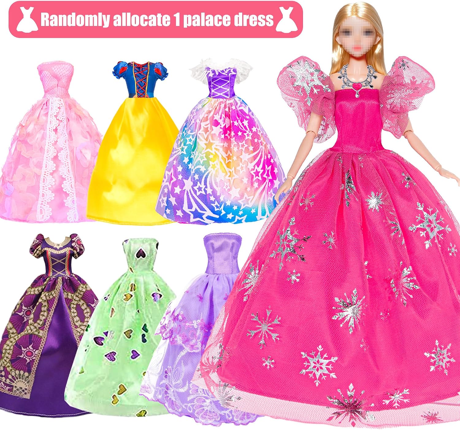 11.5-Inch Fashion Doll with Closet Clothes Accessories Set - Includes Princess Gown, Long Dresses, Outfits, Shoes, Handbags, Mirror, Pet Dog & More (Doll Included)