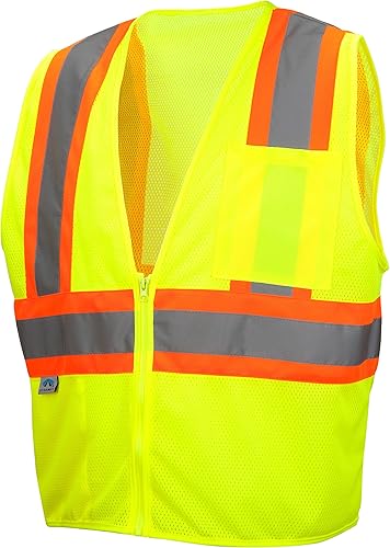Pyramex Safety RVZ2210M RVZ22 Series Chalecos Hi-Vis Lime - Talla M