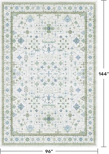 Miniatura 153 de Alfombra Boho Negra para Sala de Estar - Alfombra de Área Lavable de 10x14 Pies, Alfombras de Comedor para Debajo de la Mesa, Alfombra Suave de Pelo