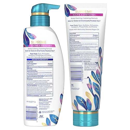 Miniatura 8 de Head  Shoulders Supreme Champú y acondicionador para el cuidado del cuero cabelludo seco y la caspa con aceite de argán y esencia de rosa calma y