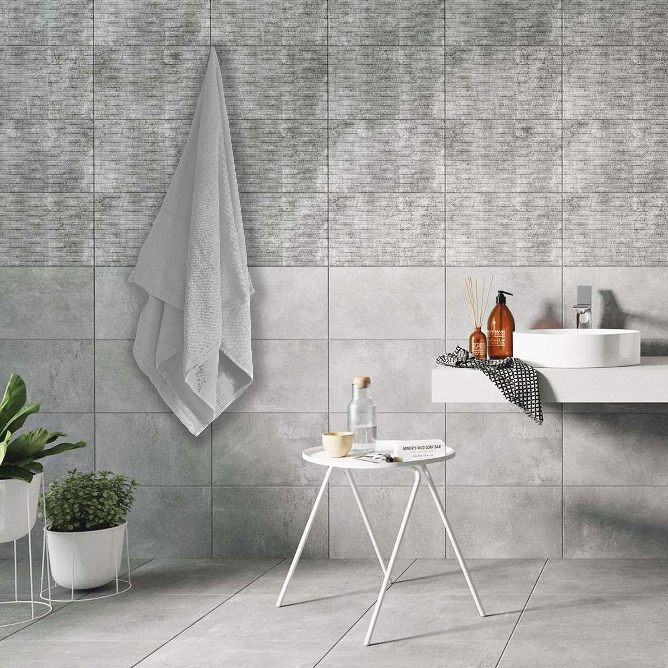 Elvana Home 8 Piece Set 100% Ring Spun Cotton, 2 Bath Towels 27x54, 2 Hand Towels 16x28 and 4 Washcloths 13x13 - Ultra Soft Highly Absorbent Machine Washable Hotel Spa Quality - Light Grey