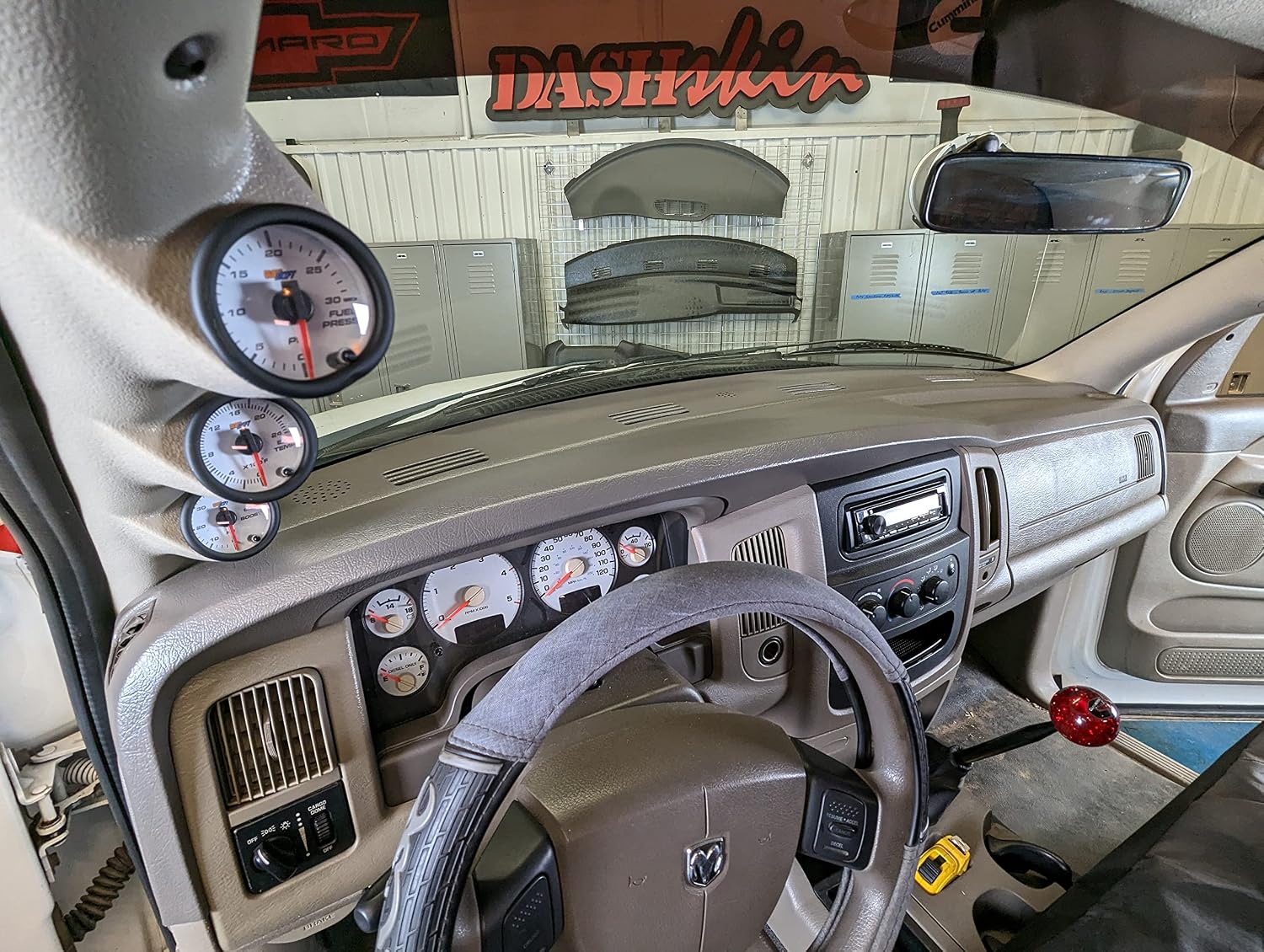 DashSkin Half Dash Cover Compatible with 2002-2005 Dodge Ram in Taupe - Covers Main Dash Half Only - Hard Molded Plastic Dashboard Cap