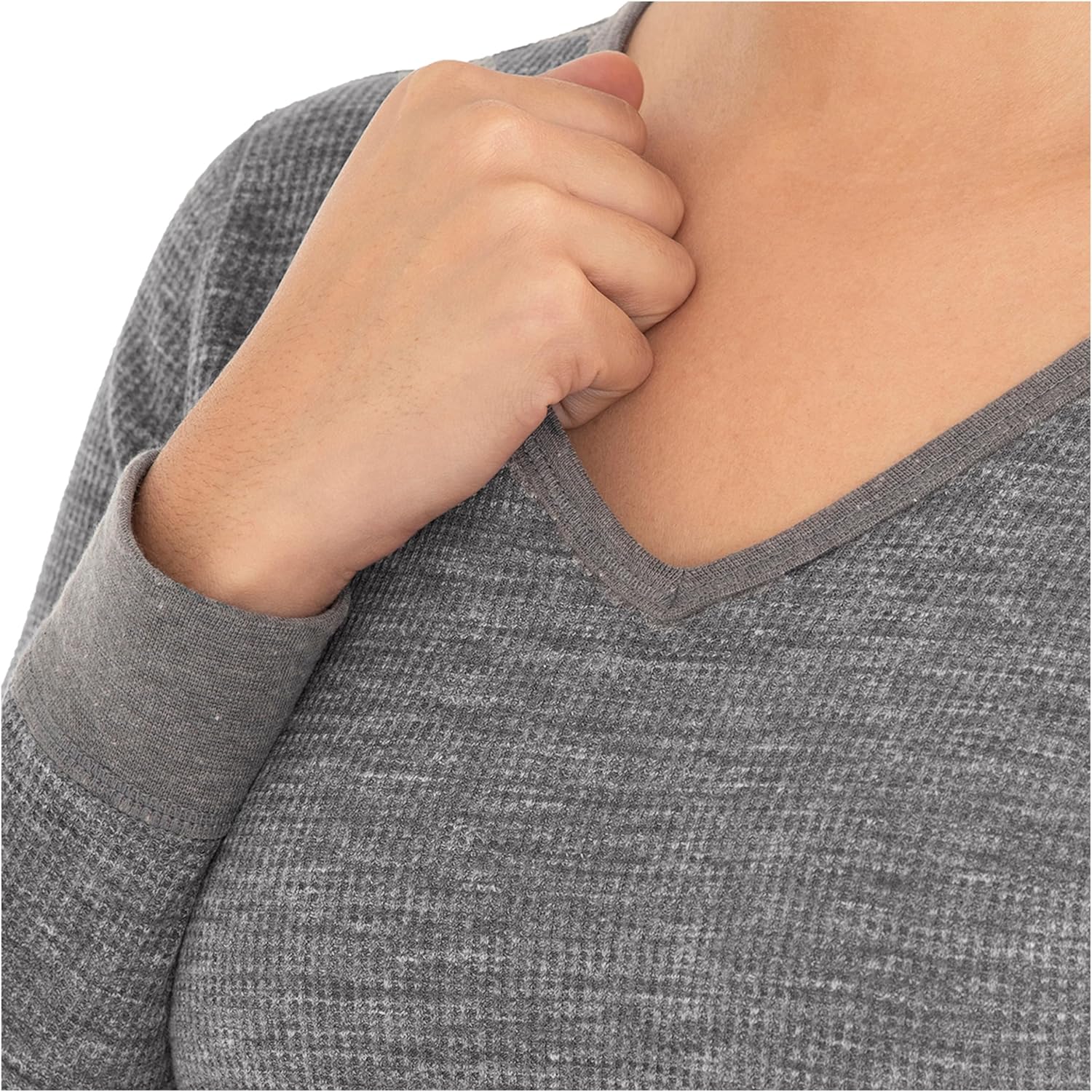 Fruit of The Loom Womens Micro Waffle Thermal V-Neck - Image 3
