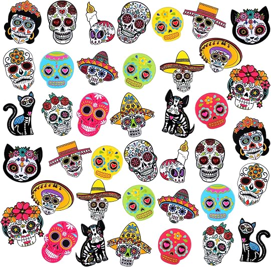 40 Pcs Day of The Dead Sugar Skull Enamel Pins Bulk for Backpacks,