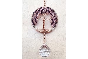 Striking Amethyst Crystal Tree of Life with Mesmerizing Crystal Ball Prism