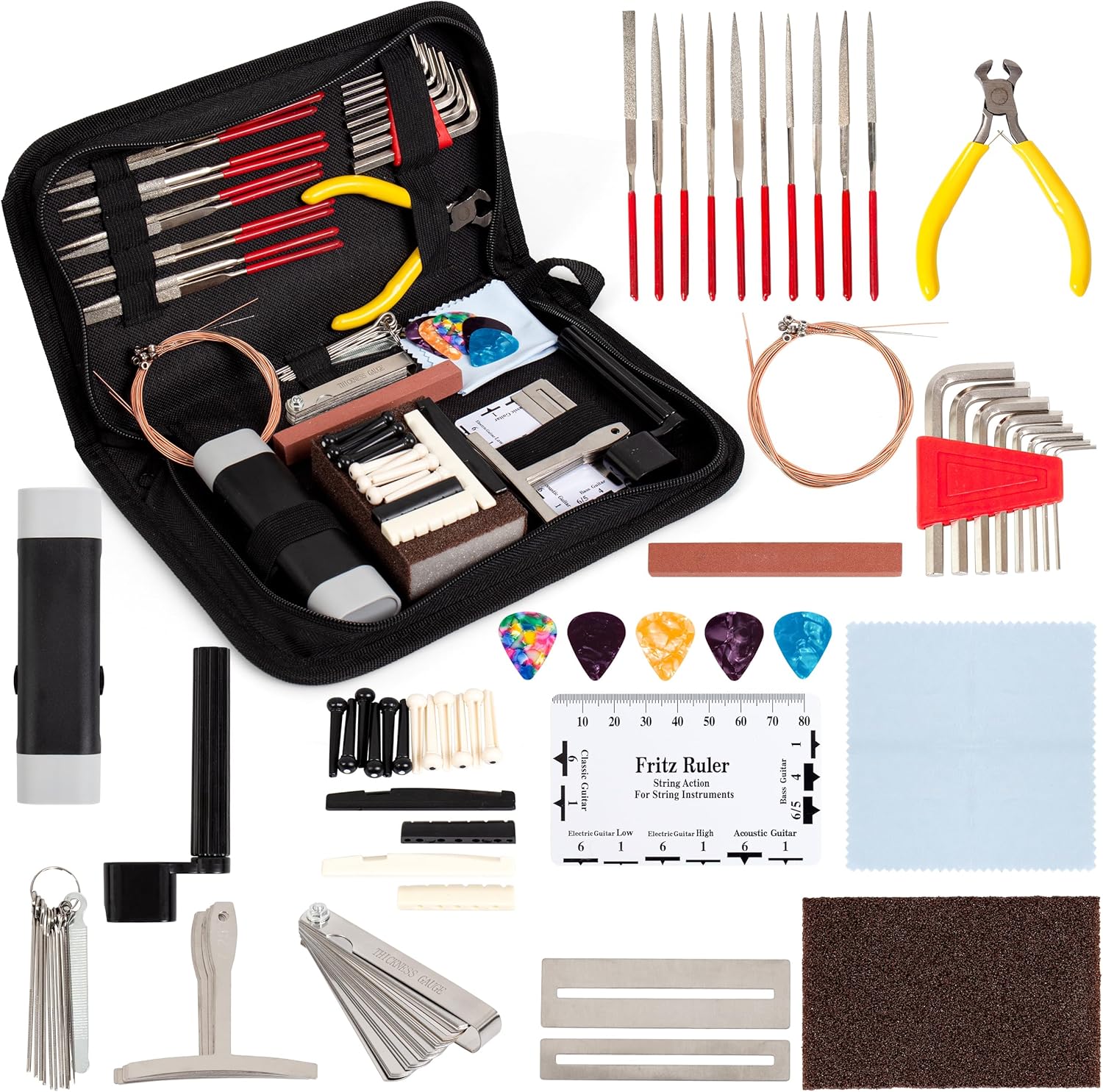 72PCS Guitar Repairing Tools Kit with Carry Bag, Guitar