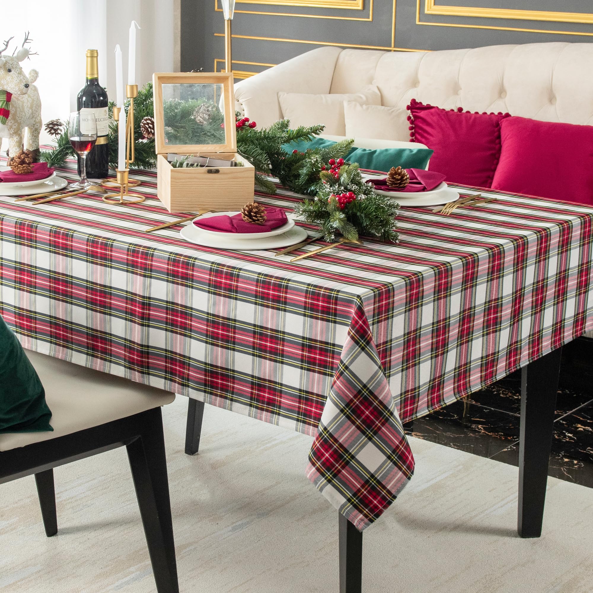 Thanksgiving Plaid Tablecloth - 60x84 Inches -20