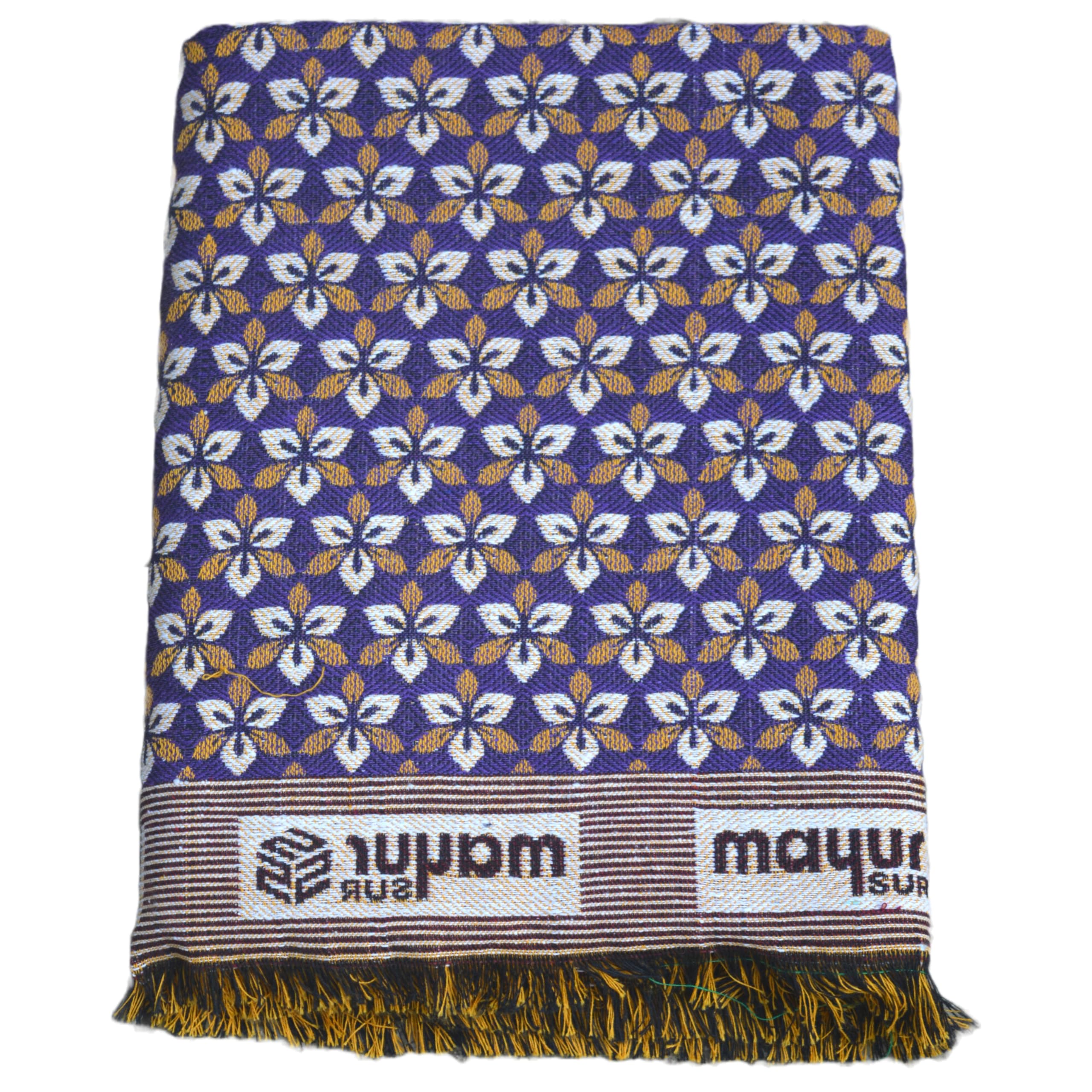 PRUTHVI SALES Solapur Chaddar - Premier 100% Pure Cotton Original Blanket - Lightweight Bedsheet for Single Bed - Full Size (57x87 inches / 144x220 cm), 1300g, TC 240, Pack of 1 - Solapur Made