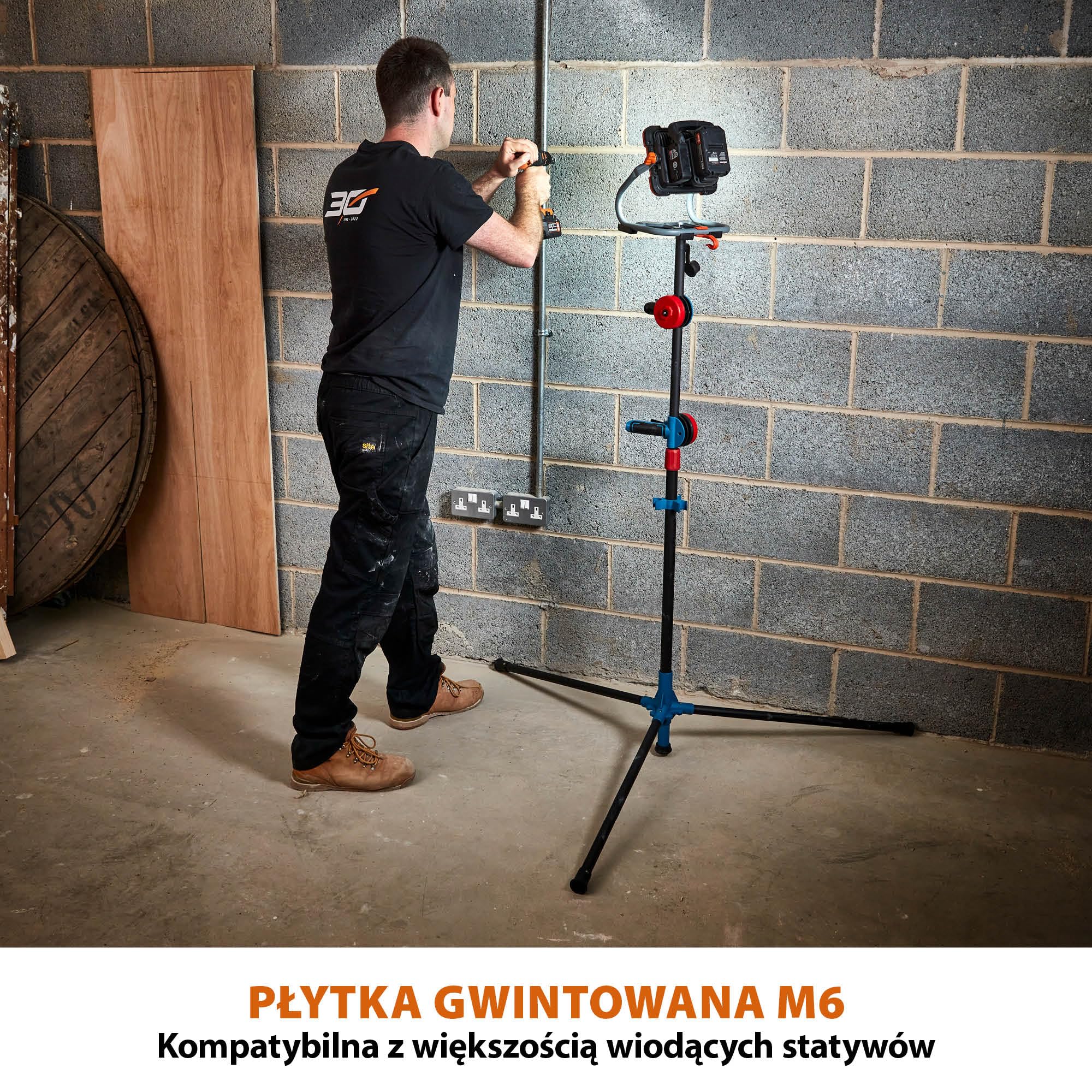 Evolution Power Tools R2700WLT-Li – przenośna bezprzewodowa akumulatorowa lampa robocza LED – lampa akumulatorowa, 3 poziomy oświetlenia, 2700 lumenów, 18 V Li-Ion. Bez akumulatora w zestawie.