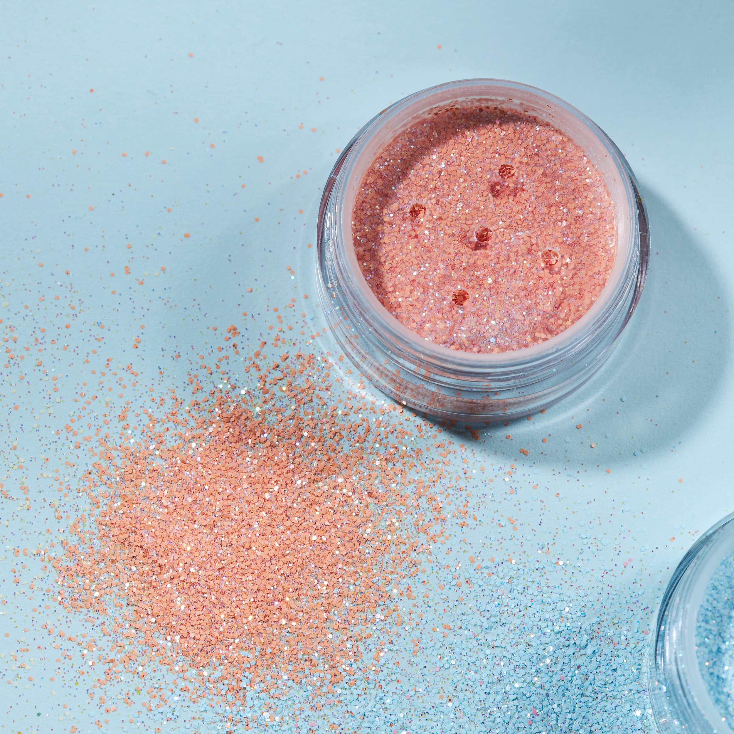 Barattolino glitter color pastello della Moon Glitter – 100% Cosmetico per viso, corpo, unghie, capelli e labbra - 3gr - Cofanetto