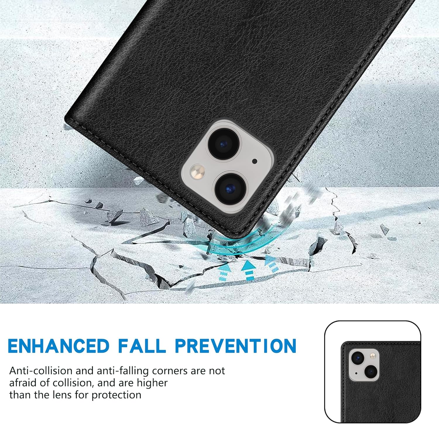 ZZXX for iPhone 15 Wallet Case with [RFID Blocking] Card Slot Stand Strong Magnetic Leather Flip Fold Protective Phone Case for iPhone 15 Case Wallet(Black-6.1 inch) - Image 7