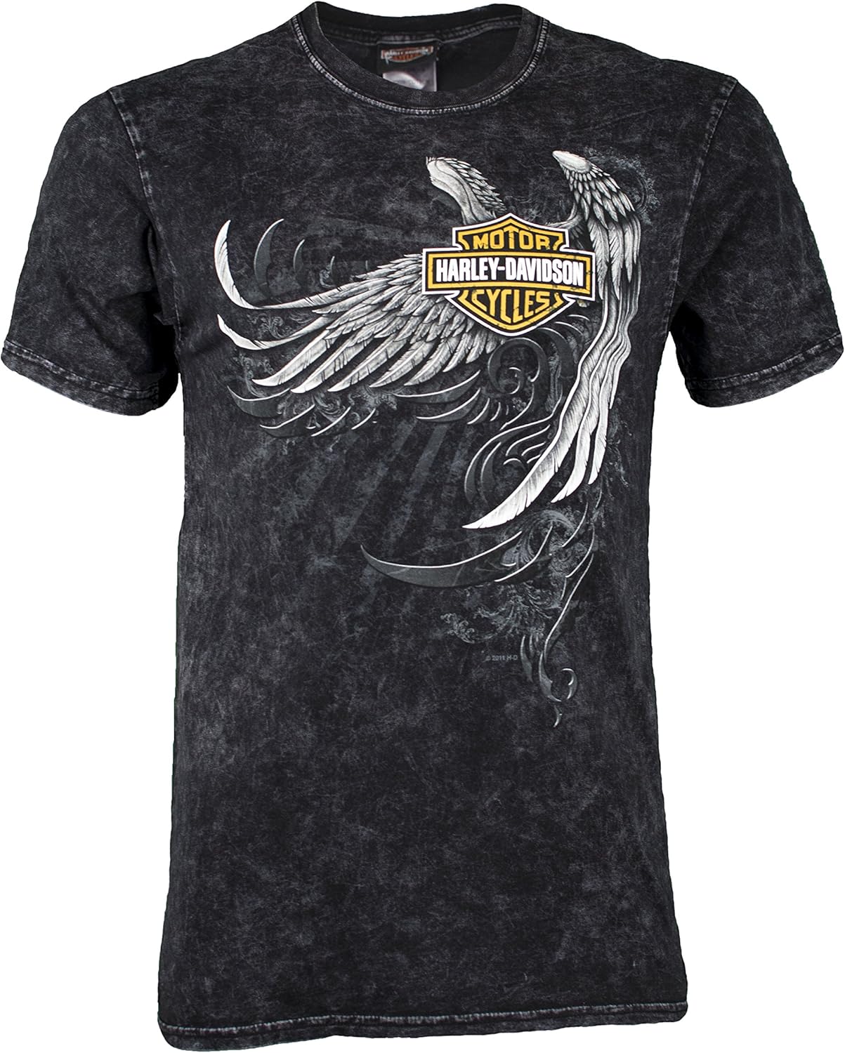 Harley-Davidson Badlands Men's Wing Skull T-Shirt (Medium, Black Dye)